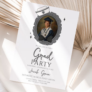 Black Nurse Graduation Party Invitation