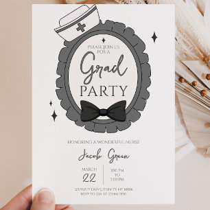 Black Nurse Graduation Party Invitation