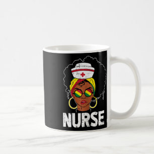 Black Nurse Juneteenth Blm Afro Queen Nursing Rn W Coffee Mug