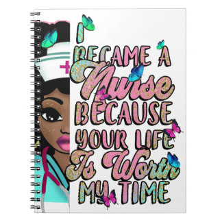 Black nurse life rn cna nursing school melanin sis notebook