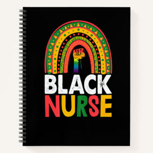 Black Nurse Power Rainbow Women African Black Hist Notebook