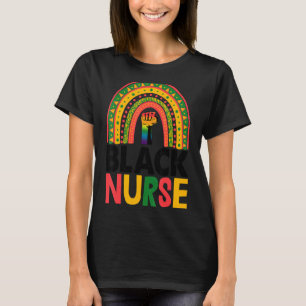 Black Nurse Power Rainbow Women African Black Hist T-Shirt