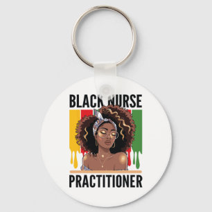 Black Nurse Practitioner Bhm African American Nurs Key Ring