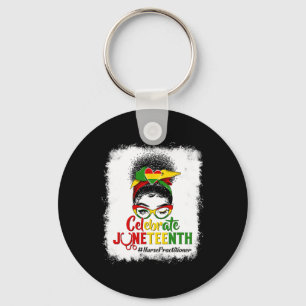 Black Nurse Practitioner Messy Bun Celebrate Junet Key Ring