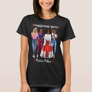 Black Nurse Sagittarius Queen November December Bi T-Shirt