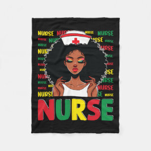 Black Nurse Sophisticated And Gorgeous Melanin His Fleece Blanket