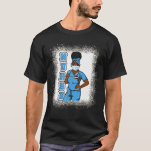 Black Nurse Uniform Face Mask Afro African Bleache T-Shirt