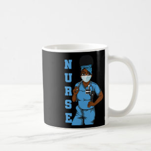 Black Nurse Uniform Face Mask Afro African Women F Coffee Mug