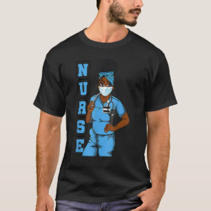 Black Nurse Uniform Face Mask Afro African Women F T-Shirt