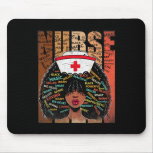 Black Nurse Woman Afro Melanin Vintage Black Histo Mouse Pad