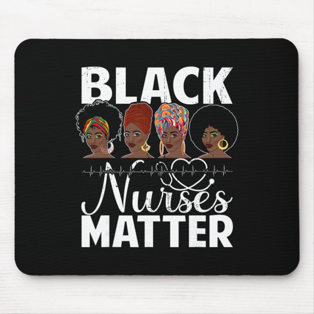 Black Nurses Problem - African American Afro Nurse Mouse Pad (Front)