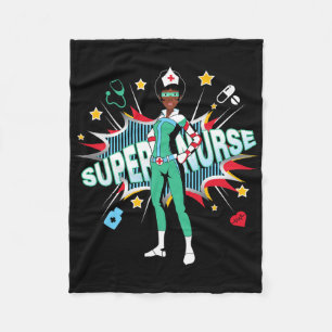 Black Nurses Rock Shirt Super Hero Funny Black Rn  Fleece Blanket
