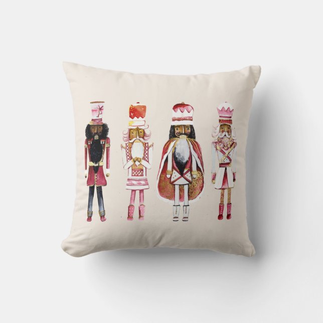 Black Nutcracker Christmas Pillow (Front)