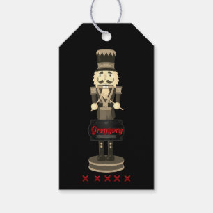 Black Nutcracker Soldier Name Gift Tags