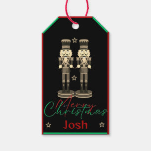 Black Nutcracker Soldier Name Gift Tags