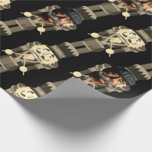 Black Nutcracker Soldier Replace the Face Wrapping Paper