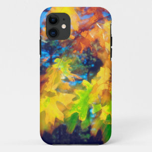Black Oak Leaves blowing in the Wind iPhone 11 Case