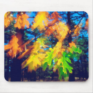Black Oak Leaves blowing in the Wind Mouse Pad