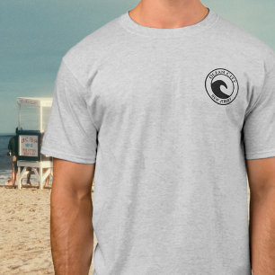 Black Ocean Wave Circle Design Ocean City NJ T-Shirt