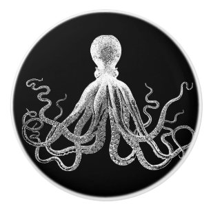 Black Octopus Dark Kraken Ceramic Knob