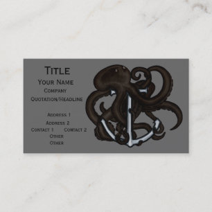 Black Octopus Over Anchor Business Card