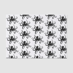 Black Octopus Silhouette Tissue Paper