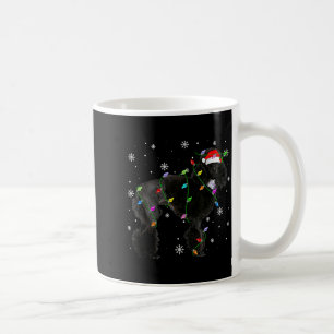 Black Odle Dog Christmas Lights Funny Santa Hat Do Coffee Mug