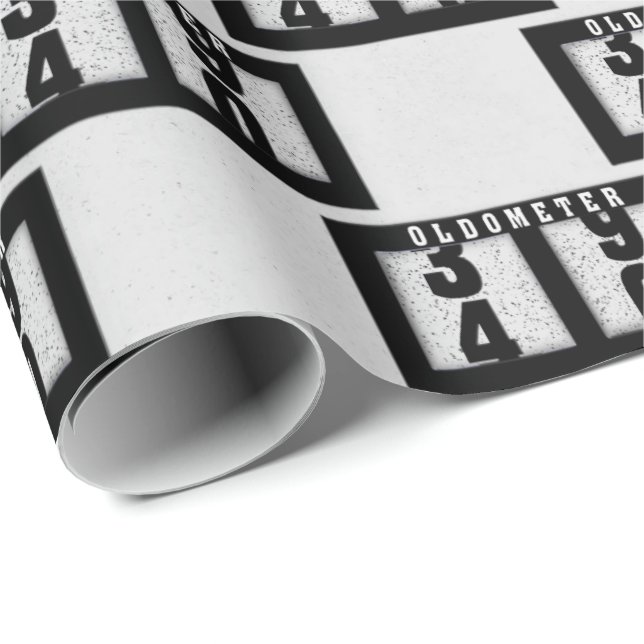 Black Odometer for 40th Birthday Wrapping Paper (Roll Corner)