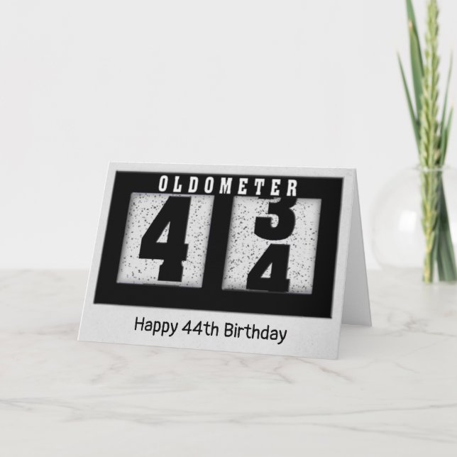 Black Odometer for 44th Birthday     Card (Front)