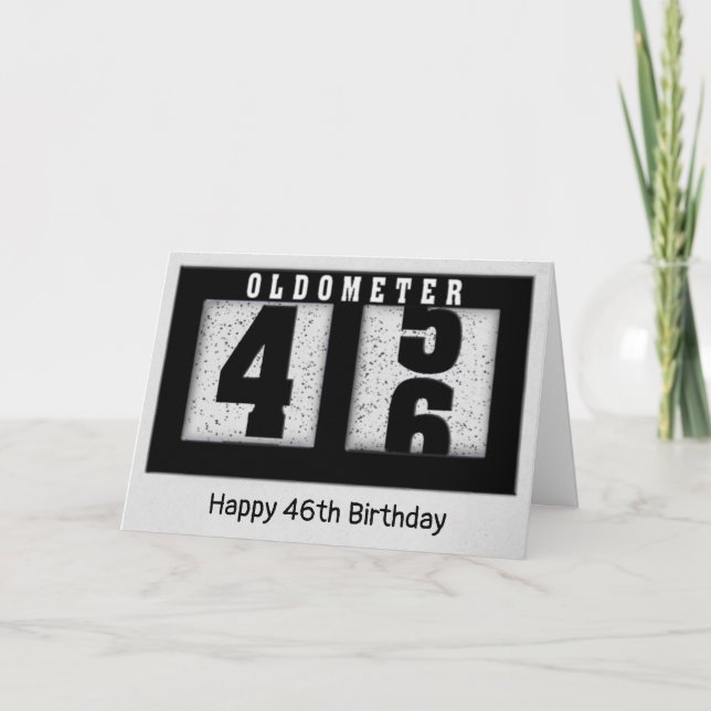 Black Odometer for 46th Birthday Card (Front)