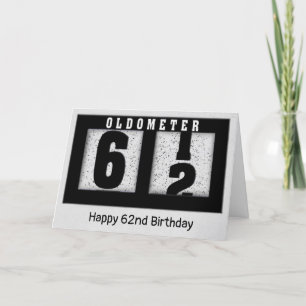Black Odometer for 62nd Birthday   Card