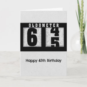 Black Odometer for 65th Birthday Humour Card
