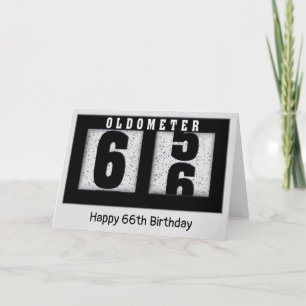 Black Odometer for 66th Birthday Card