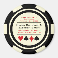 Black Off White Poker Chip Casino Save The Date