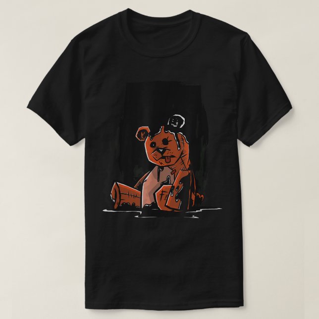 Black Oil Bear Pastel Goth  T-Shirt (Design Front)