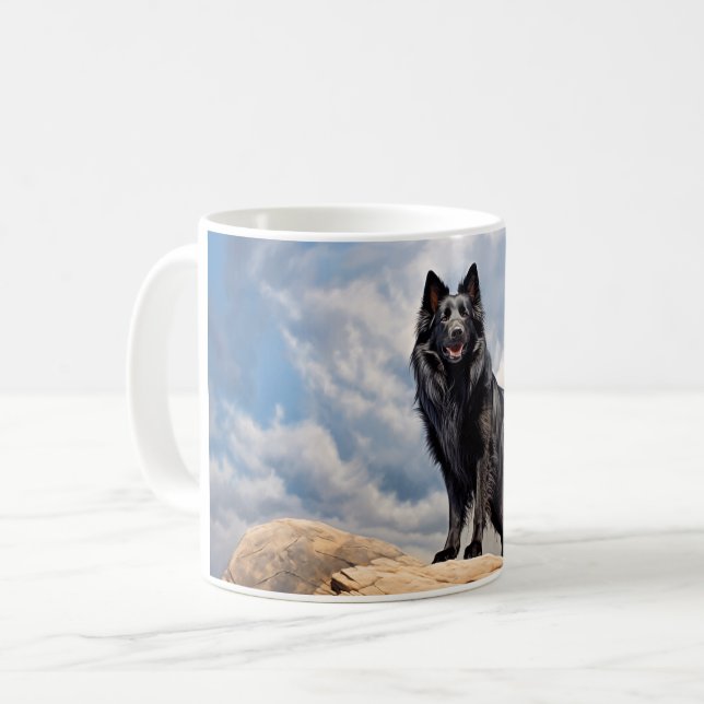 Black Old German shepherd dog  Coffee Mug (Front Left)