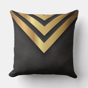 Black Old Gold Metal Arrow Pillow
