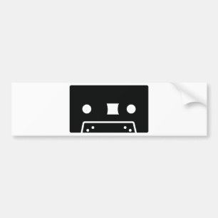 black oldschool tape icon bumper sticker