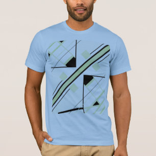 Black Olive Diagonal Stripe MCM-inspired Abstract T-Shirt