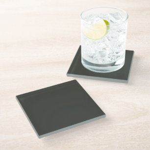 Black olive (solid colour)  glass coaster