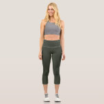 Black Olive Solid Plain Colour Capri Leggings<br><div class="desc">Rich dark green colour. Suitable on formal/ Informal occasions. Simple,  classic & fashionable colour. 
Work with a variety of colours degree. Recommend being in the wardrobe.
If you like the minimalist idea principle this colour definitely will assist. Besides its beauty,  and rich in nature. 
hex#303729</div>