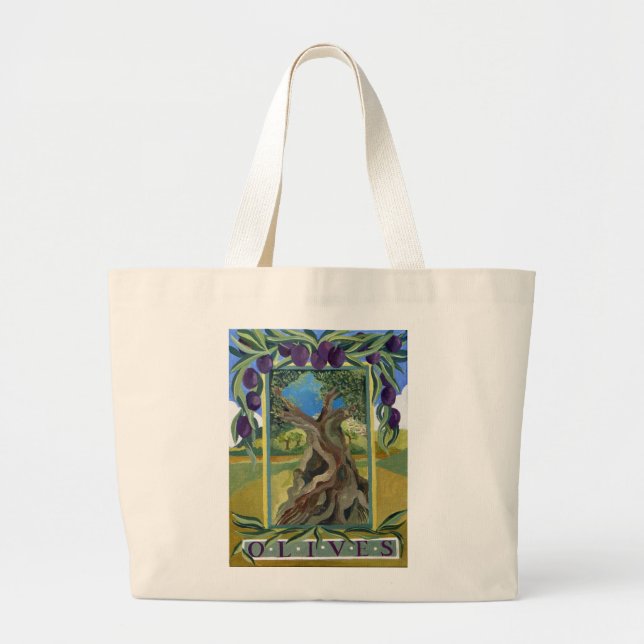 Black olives 2014 large tote bag (Front)