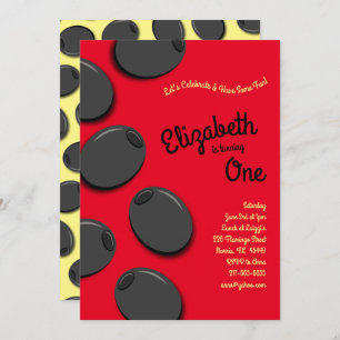 Black Olives Birthday Party Invitation