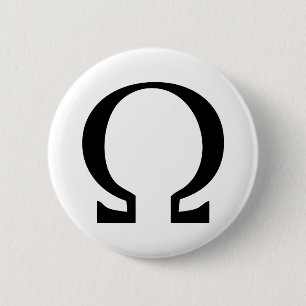 black omega icon 6 cm round badge