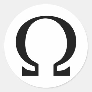 black omega icon classic round sticker