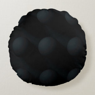 Black on black circles round cushion