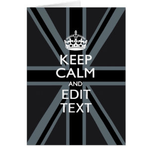 Black on Black  Keep Calm and Your Text Union Jack