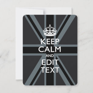 Black on Black  Keep Calm and Your Text Union Jack