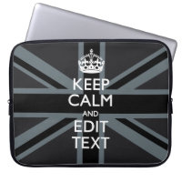 Black on Black Keep Calm Personalised Union Jack