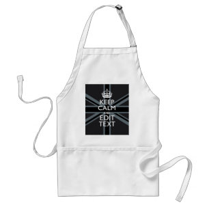 Black on Black  Keep Calm Personalised Union Jack Standard Apron